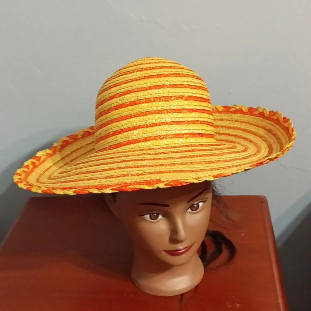 Street smart by Betmar women's orange green and tan summer hat 🌞⛱️